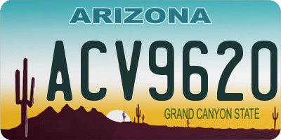 AZ license plate ACV9620