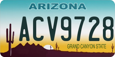 AZ license plate ACV9728
