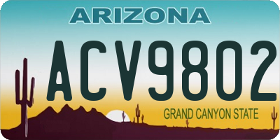 AZ license plate ACV9802