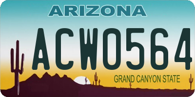 AZ license plate ACW0564