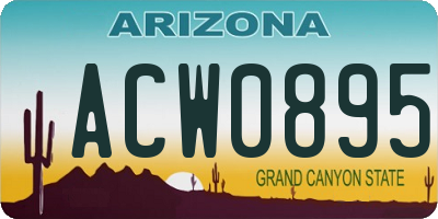 AZ license plate ACW0895
