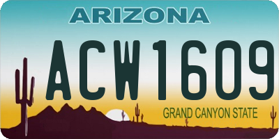 AZ license plate ACW1609