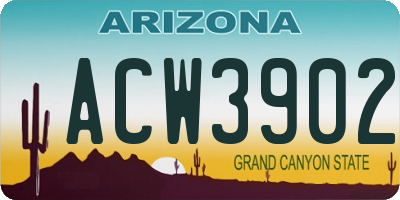 AZ license plate ACW3902