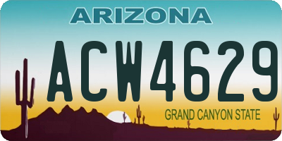 AZ license plate ACW4629