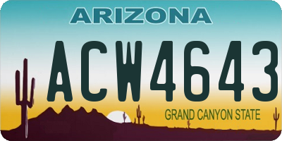 AZ license plate ACW4643