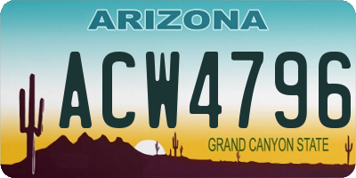 AZ license plate ACW4796