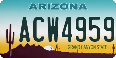AZ license plate ACW4959