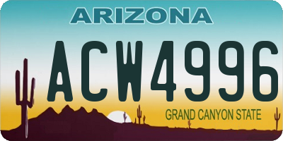 AZ license plate ACW4996