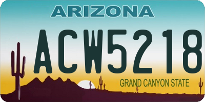 AZ license plate ACW5218