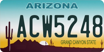 AZ license plate ACW5248
