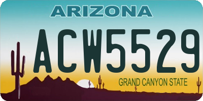 AZ license plate ACW5529