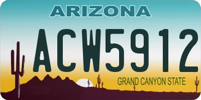 AZ license plate ACW5912