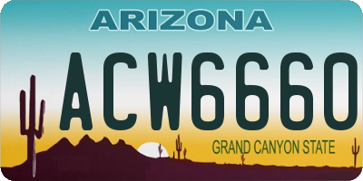 AZ license plate ACW6660