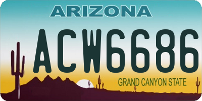 AZ license plate ACW6686