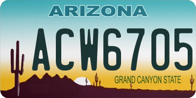 AZ license plate ACW6705