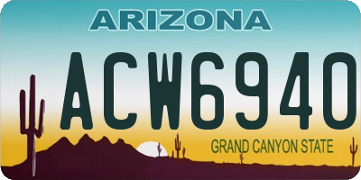 AZ license plate ACW6940