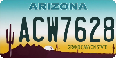 AZ license plate ACW7628