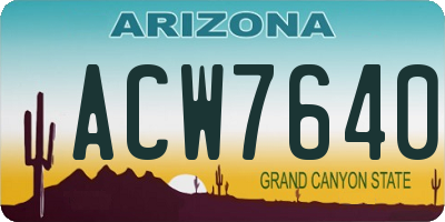 AZ license plate ACW7640