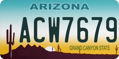AZ license plate ACW7679