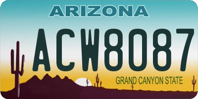 AZ license plate ACW8087