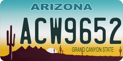AZ license plate ACW9652
