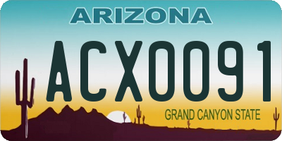 AZ license plate ACX0091