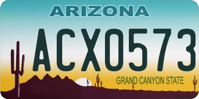 AZ license plate ACX0573