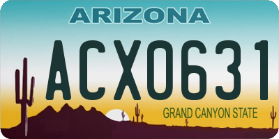 AZ license plate ACX0631