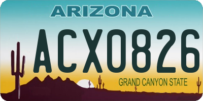 AZ license plate ACX0826