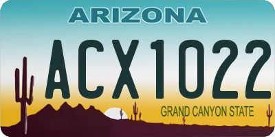 AZ license plate ACX1022