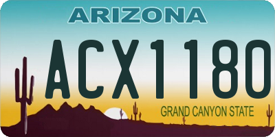 AZ license plate ACX1180