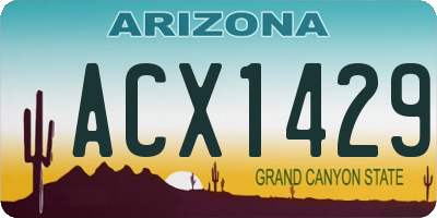 AZ license plate ACX1429