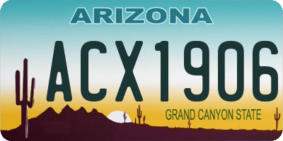 AZ license plate ACX1906