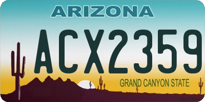 AZ license plate ACX2359