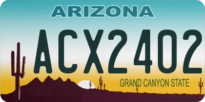 AZ license plate ACX2402