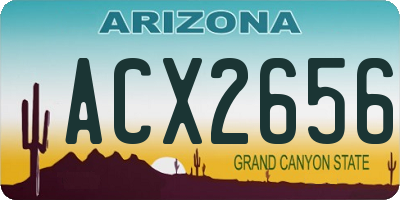 AZ license plate ACX2656