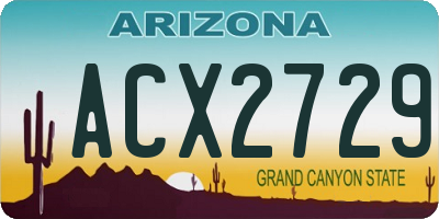 AZ license plate ACX2729