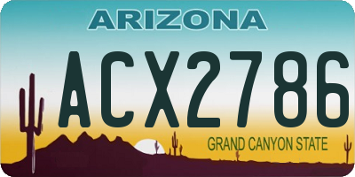 AZ license plate ACX2786