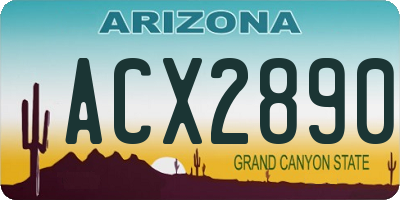 AZ license plate ACX2890