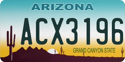 AZ license plate ACX3196