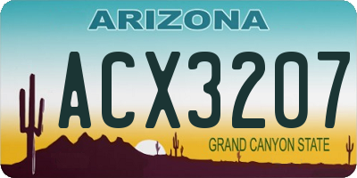 AZ license plate ACX3207