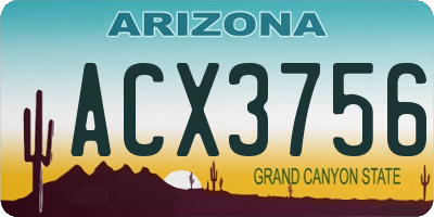 AZ license plate ACX3756