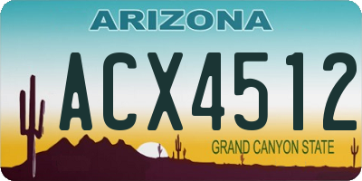 AZ license plate ACX4512