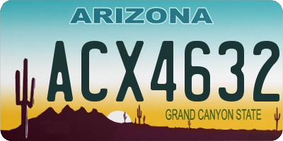 AZ license plate ACX4632