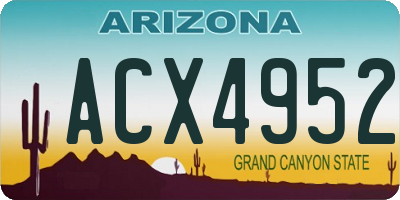 AZ license plate ACX4952