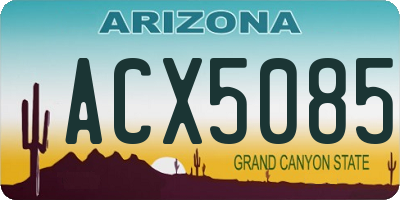 AZ license plate ACX5085