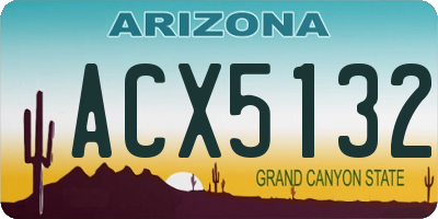 AZ license plate ACX5132