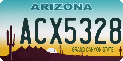 AZ license plate ACX5328