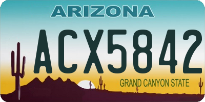 AZ license plate ACX5842