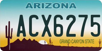 AZ license plate ACX6275